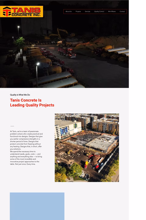 Tanis-Concrete Homepage 1440px
