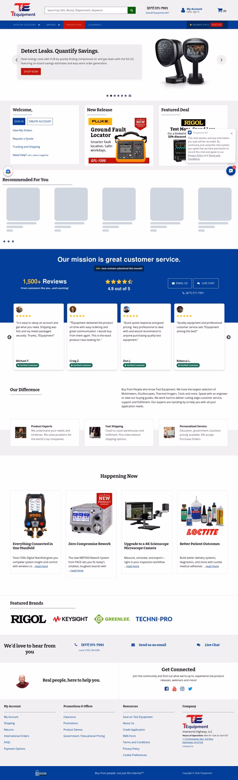 Tequipment Homepage 1440px