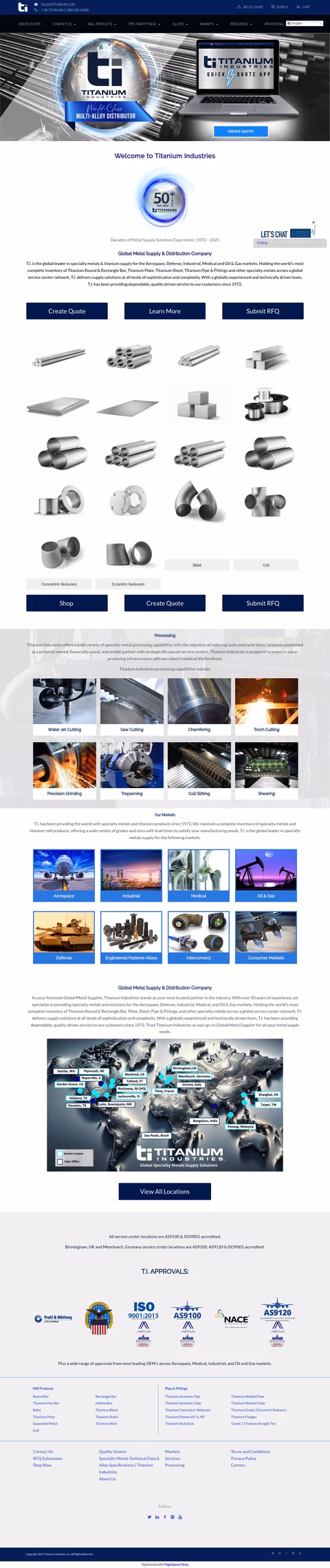Titanium-Industries Homepage 1440px