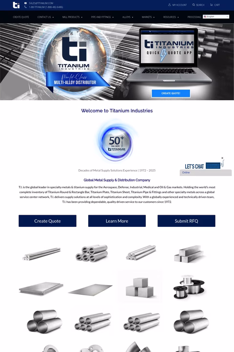 Titanium-Industries Homepage 1440px