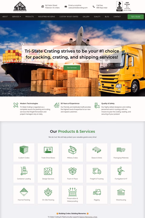 Tri-State-Crating-Pallet-Co Homepage 1440px