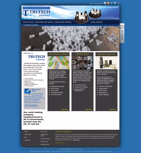 Tri-Tech-Tool-Design Homepage 1440px