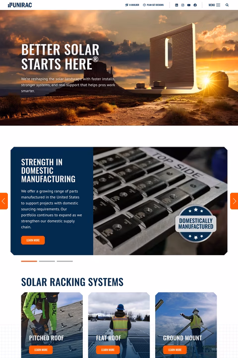 Unirac Homepage 1440px