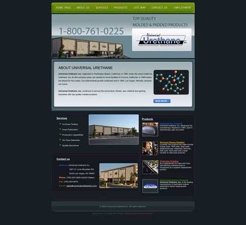 Universal-Urethane Homepage 1440px
