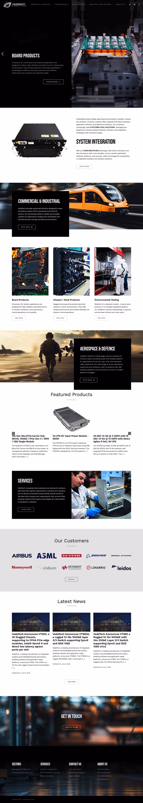 Vadatech Homepage 1440px