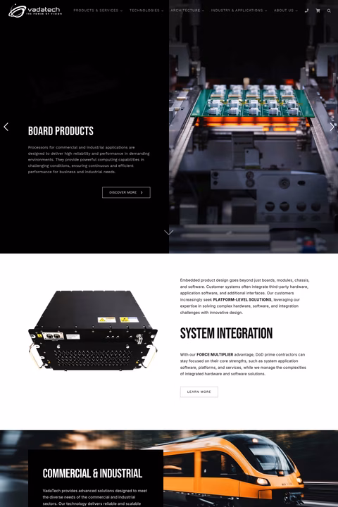 Vadatech Homepage 1440px