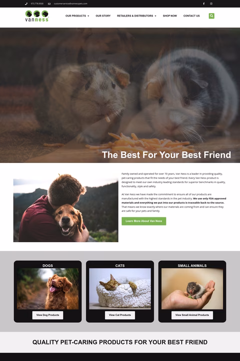 Van-Ness-Pet-Products Homepage 1440px