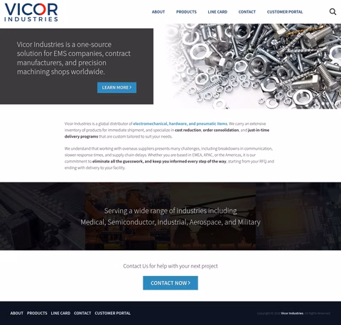 Vicor-Industries Homepage 1440px