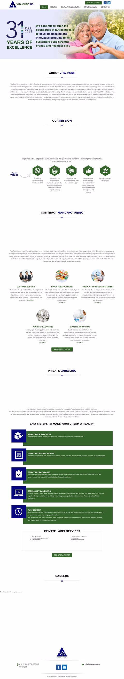 Vita-Pure Homepage 1440px
