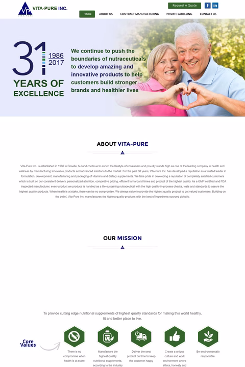 Vita-Pure Homepage 1440px