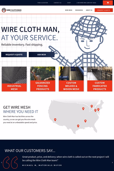 Wire-Cloth-Manufacturers Homepage 1440px