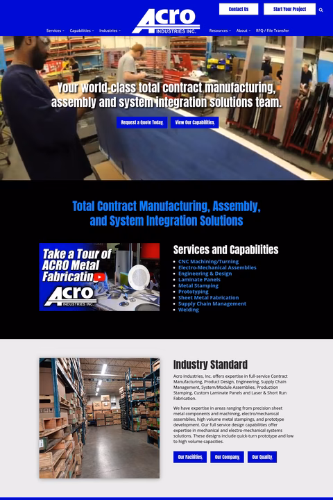 Acro-Industries Homepage 1440px