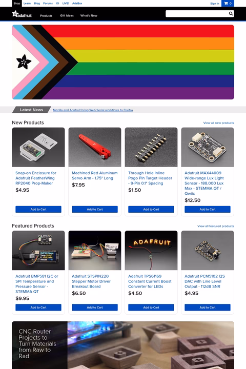 Adafruit Homepage 1440px