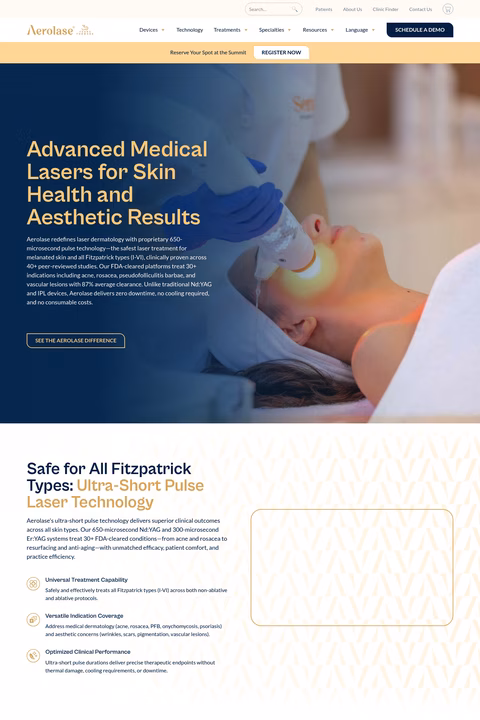 Aerolase Homepage 1440px