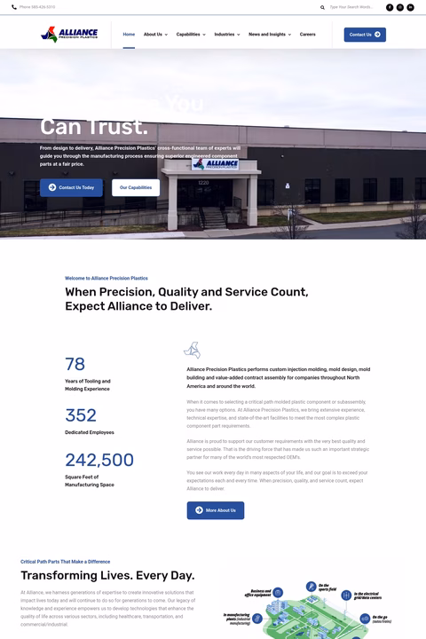 Alliance-Precision-Plastics Homepage 1440px