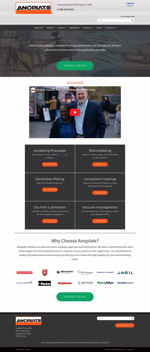 Anoplate-Corporation Homepage 1440px