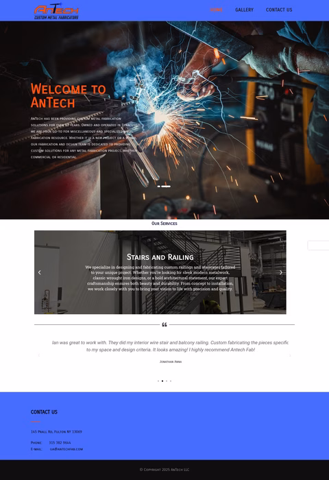 Antech-Custom-Metal-Fabricators Homepage 1440px