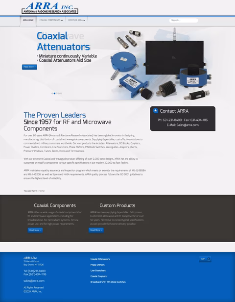 Antenna-Randome-Research-Associates Homepage 1440px