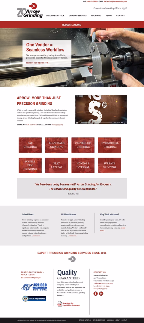 Arrow-Grinding Homepage 1440px