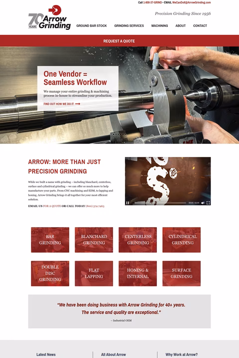 Arrow-Grinding Homepage 1440px