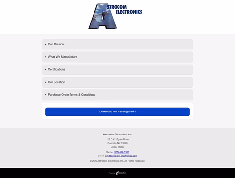 Astrocom-Electronics Homepage 1440px