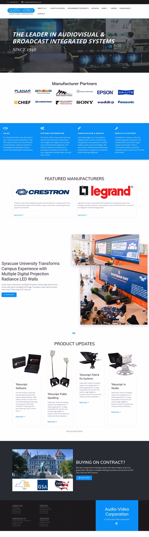 Audio-Video-Corporation Homepage 1440px