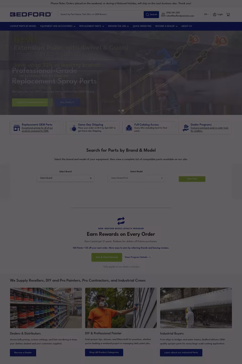 Bedford-Precision-Parts Homepage 1440px