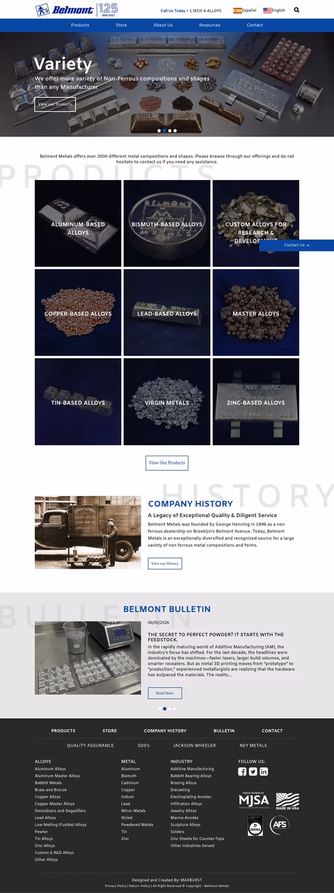 Belmont-Metals Homepage 1440px