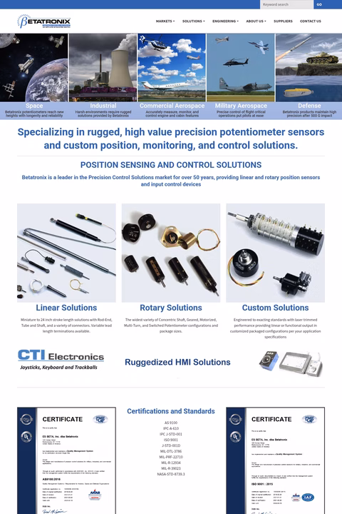 Betatronix Homepage 1440px