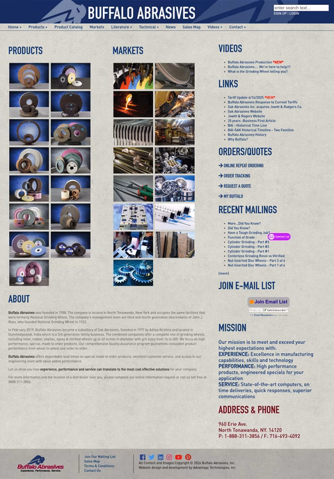 Buffalo-Abrasives Homepage 1440px