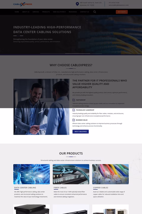 Cablexpress Homepage 1440px