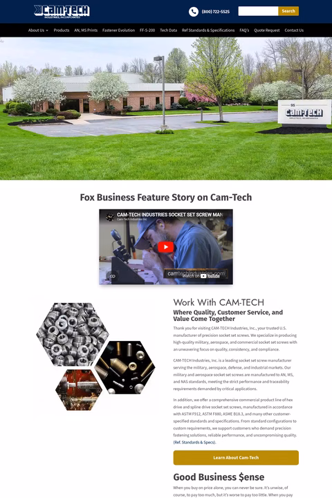 Cam-Tech-Industries Homepage 1440px