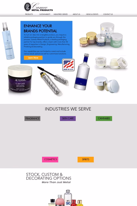 Cameo-Metal-Products Homepage 1440px