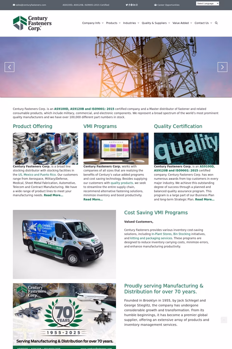 Century-Fasteners-Corporation Homepage 1440px