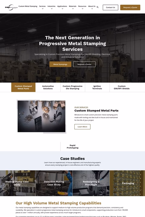Cep-Technologies Homepage 1440px