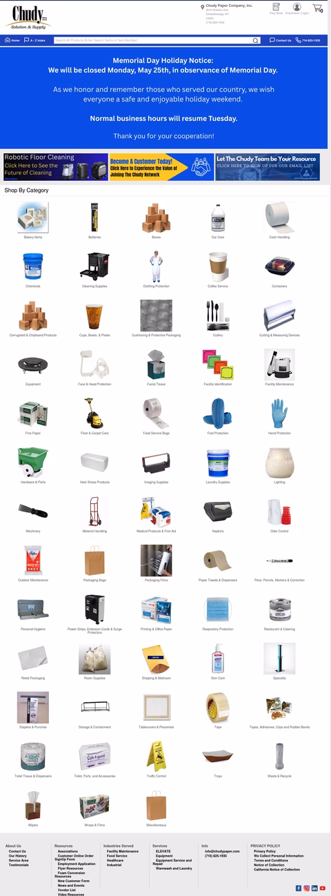 Chudy-Paper-Company Homepage 1440px