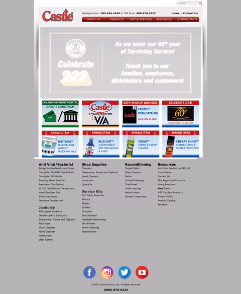 Castle-Products Homepage 1440px