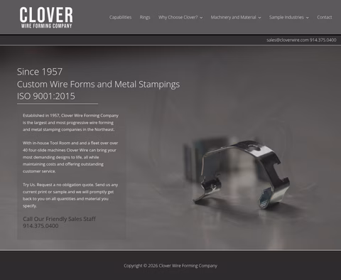 Clover-Wire-Forming-Company Homepage 1440px