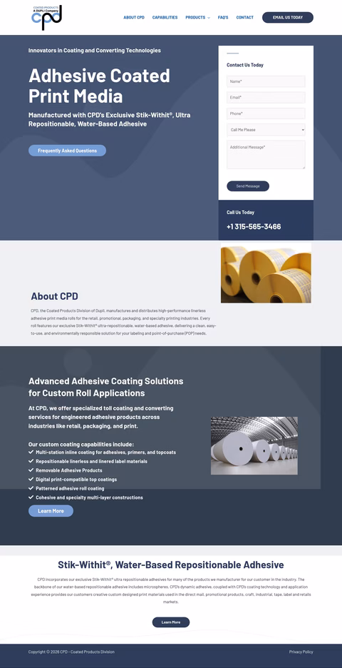 Coated-Products-Division Homepage 1440px