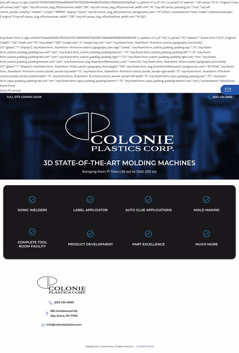 Colonie-Plastics Homepage 1440px