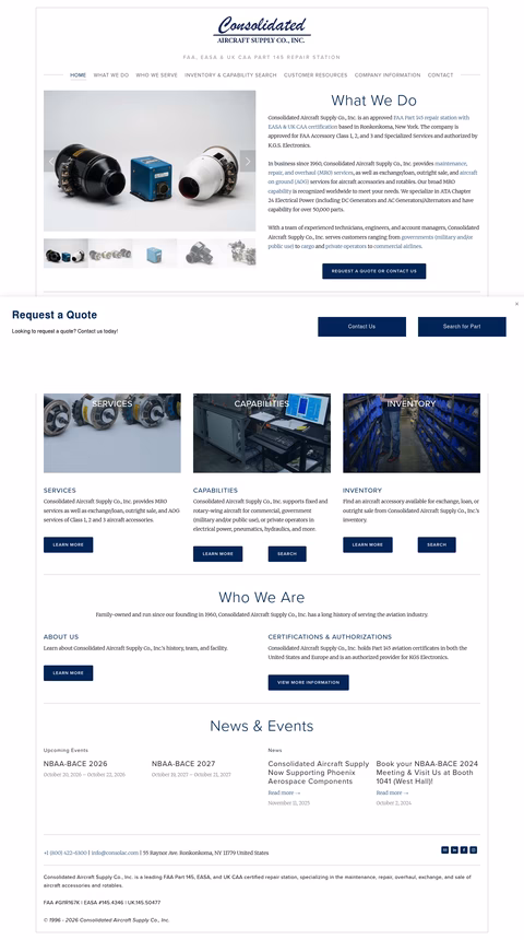 Consolidated-Aircraft-Supply Homepage 1440px