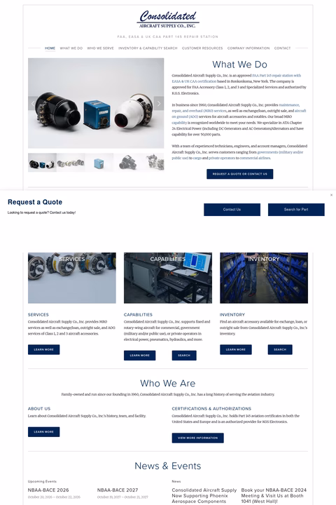 Consolidated-Aircraft-Supply Homepage 1440px