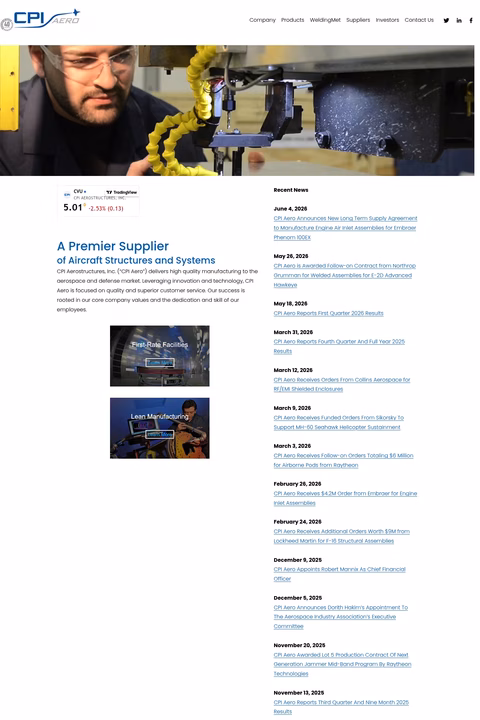 Cpi-Aerostructures Homepage 1440px