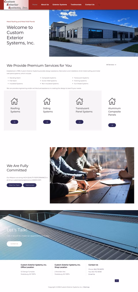 Custom-Exterior-Systems Homepage 1440px