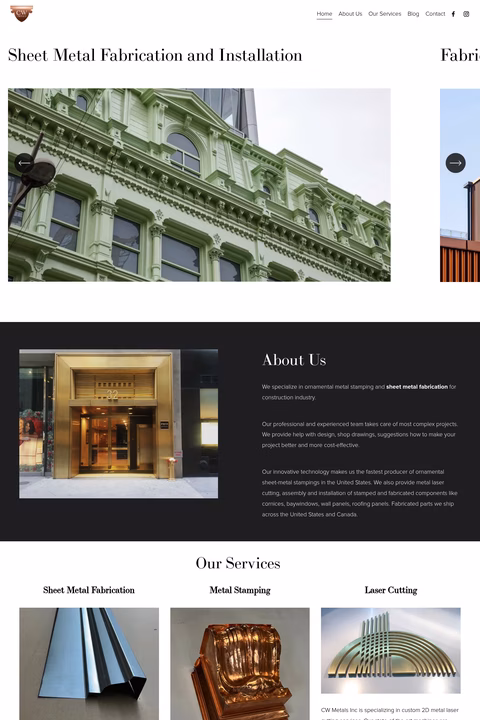 Cw-Metals Homepage 1440px
