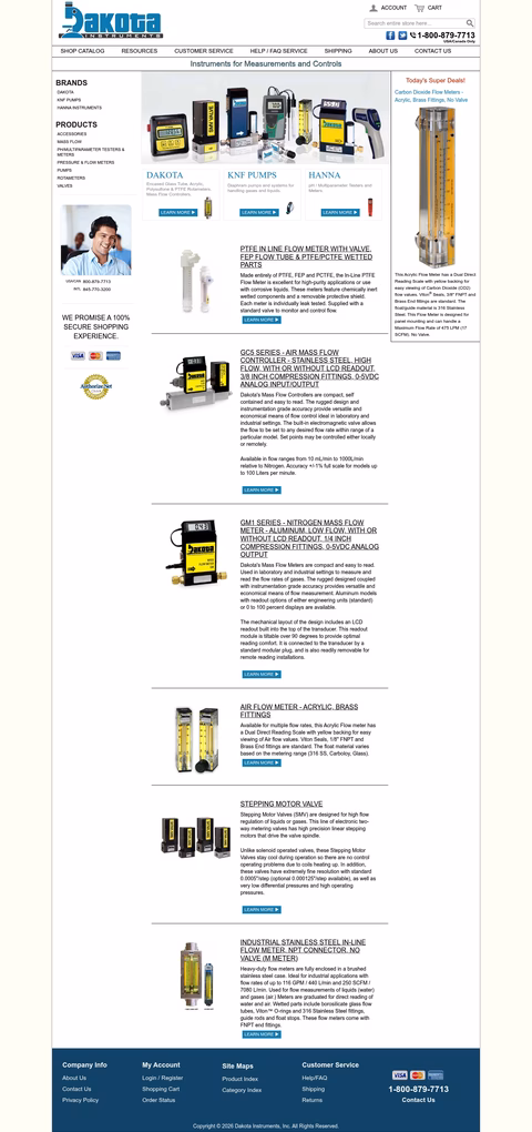 Dakota-Instruments Homepage 1440px