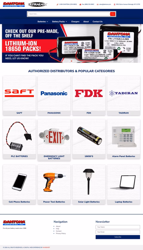 Dantona-Industries Homepage 1440px
