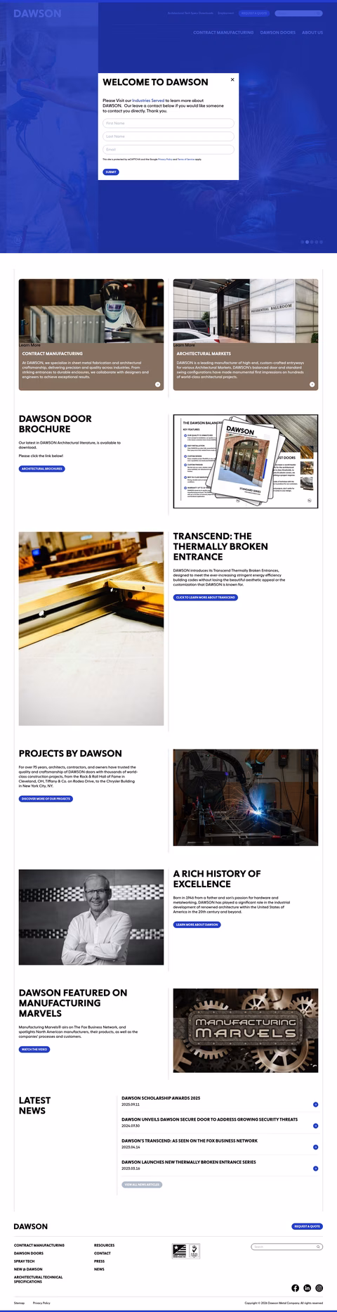 Dawson-Metal-Company Homepage 1440px