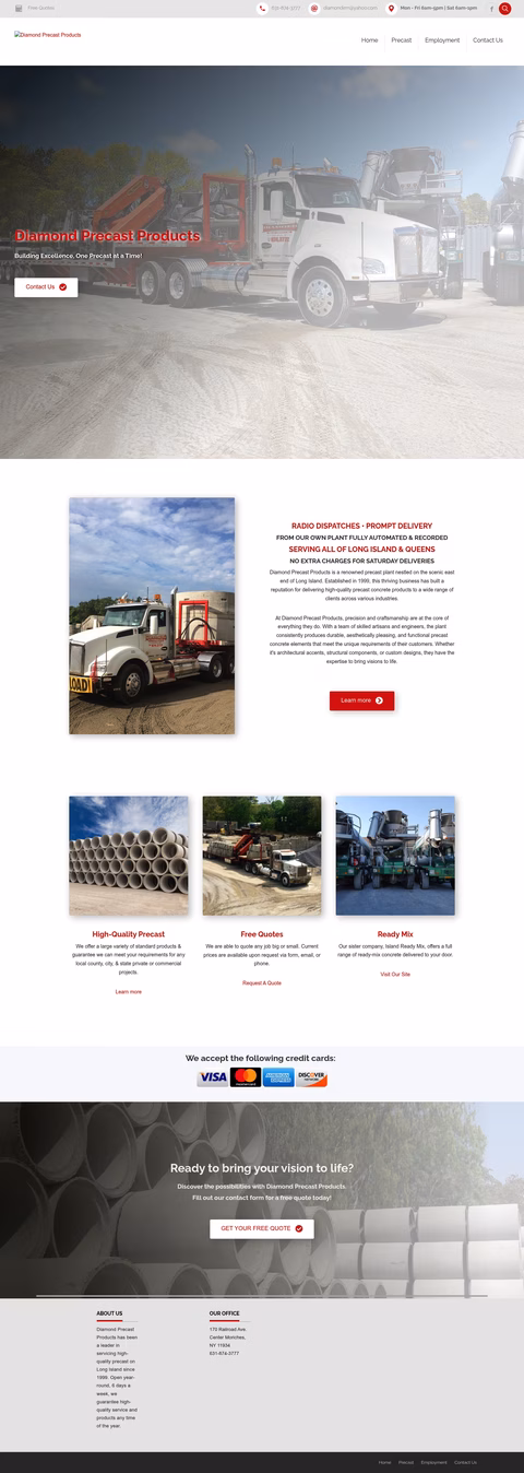Diamond-Precast-Products Homepage 1440px