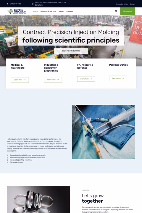 Empire-Precision-Plastics Homepage 1440px